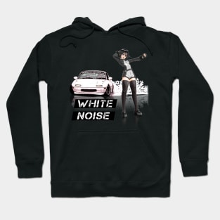 White Miata MX-5 with anime girl Hoodie